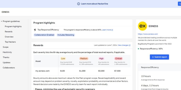 Exness Bug Bounty